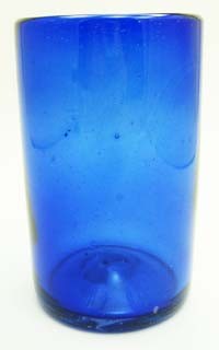 Tumbler Glass, 16 oz. Solid Cobalt<br>Hand blown glass from Mexico